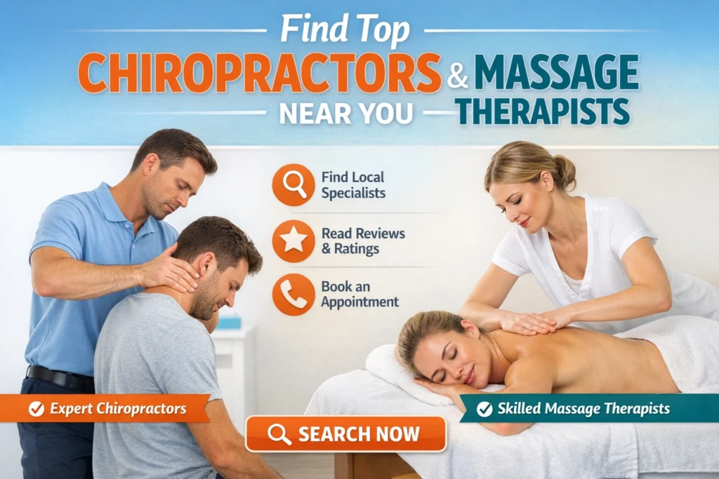 Discover relief and wellness with top chiropractors and massage therapists near you. Transform your health journey and experience holistic healing today!
