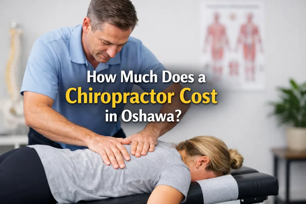 A professional chiropractor at Oshawa Chiropractic & Wellness performing a spinal adjustment for a patient.