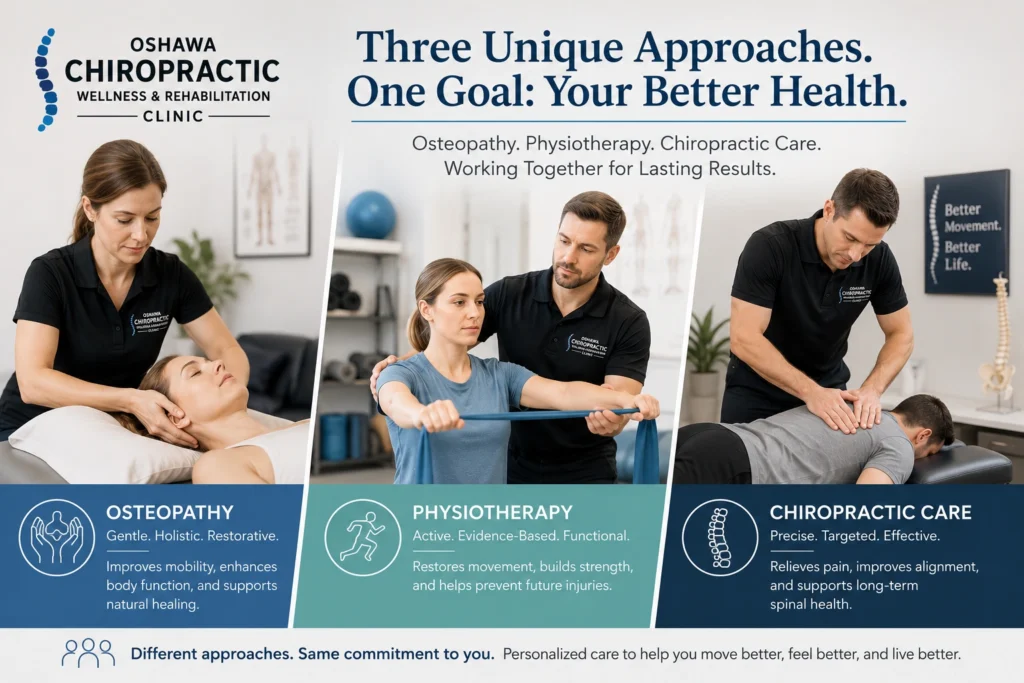 difference between osteopathy physiotherapy chiropractic